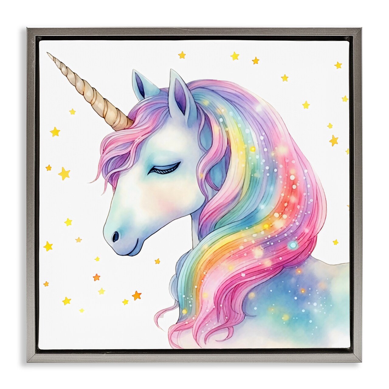 Stupell Industries Enchanted Rainbow Mane Unicorn Floating Frame, design by Creative Studio